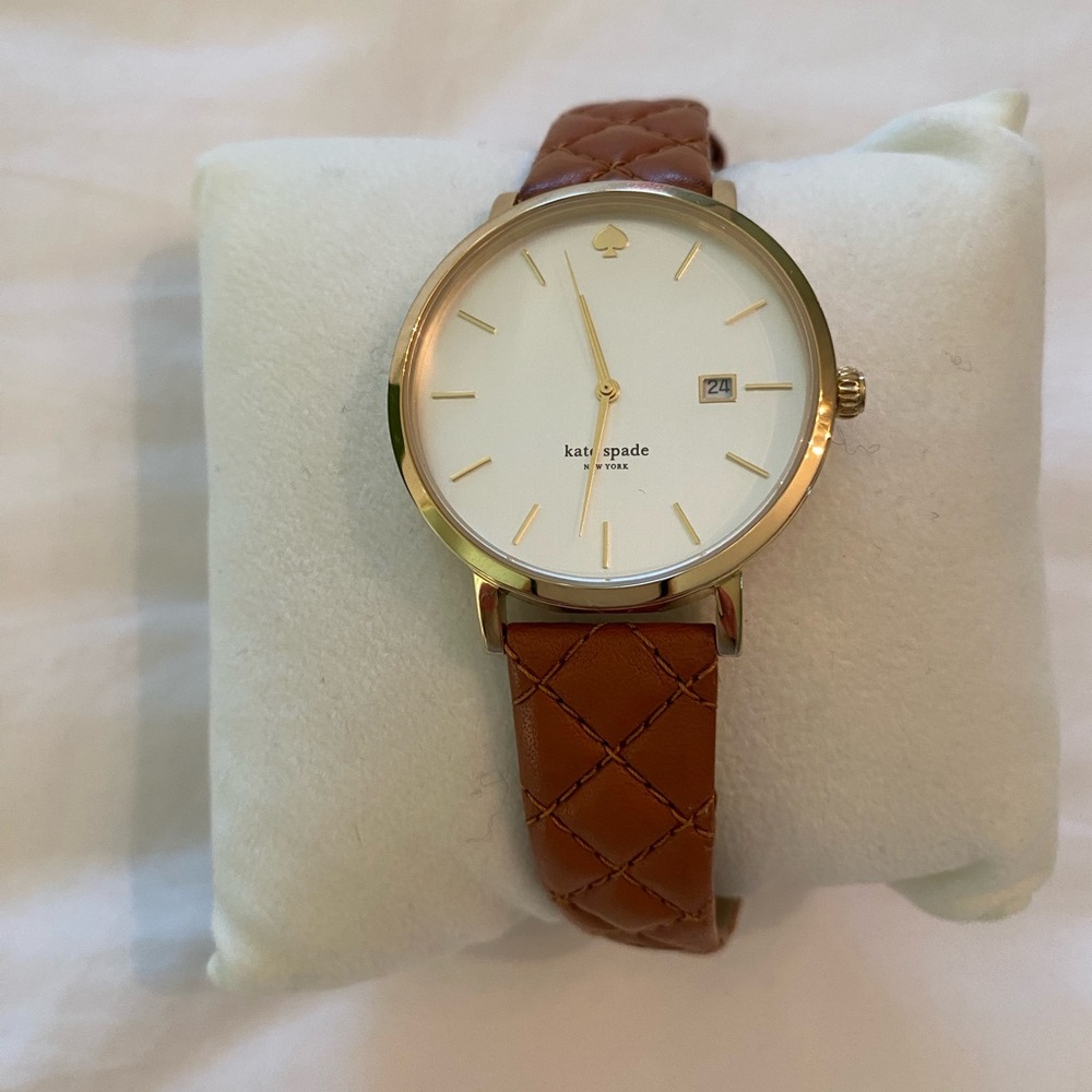 Kate Spade Gold Watch with Brown Leather Strap